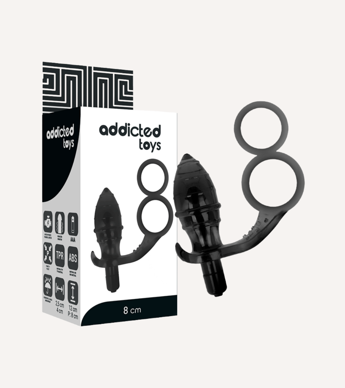 Buttplug Dubbelring Svart