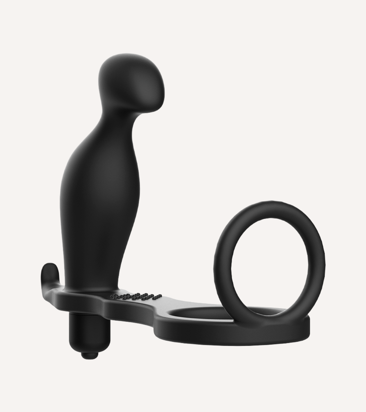 Buttplug med Silikonring 12 cm Svart