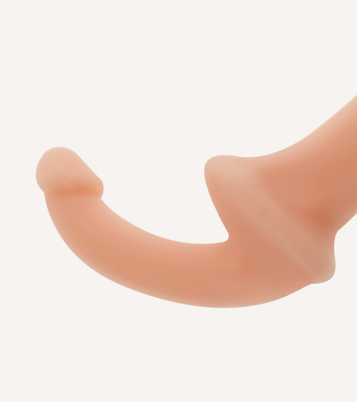 Dubbeländad Strapless Dildo i Silikon - Beige