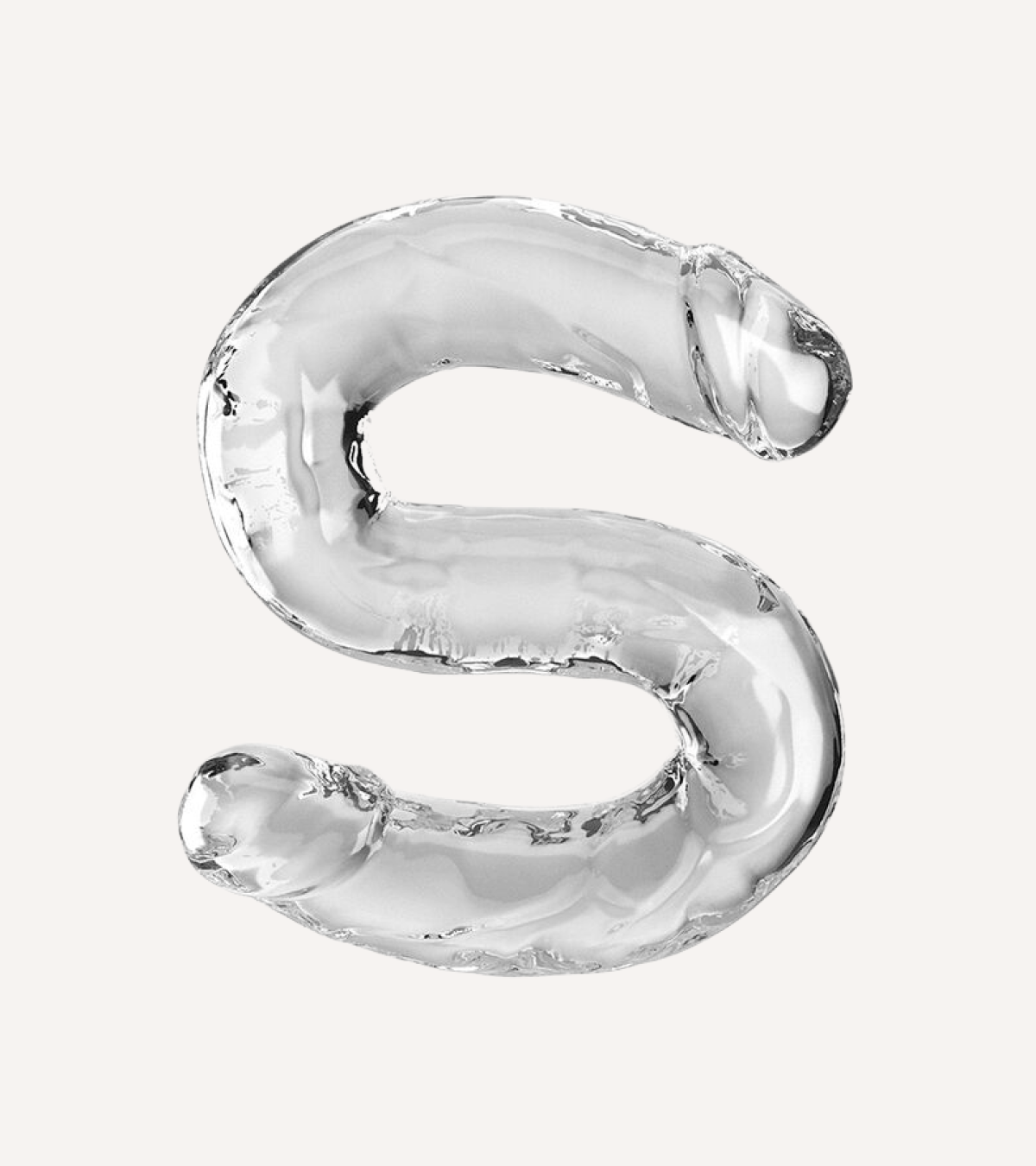 Dubbeldildo Transparent 46 cm