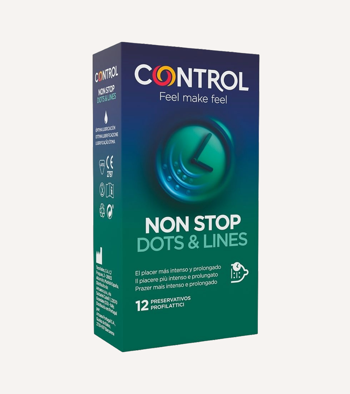 Kondomer 'Non Stop' Ribbstruktur 12-pack