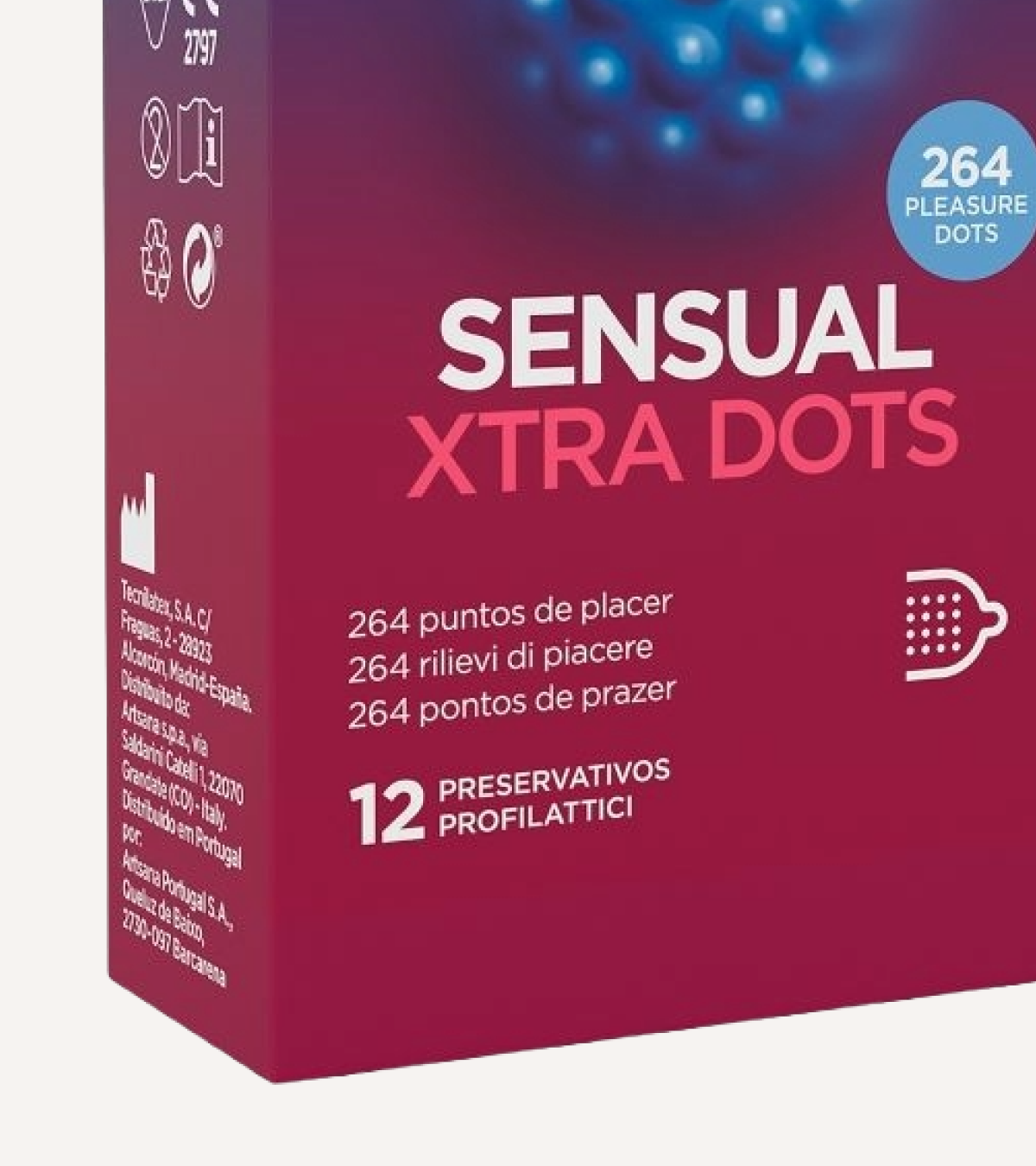 Kondomer 'Xtra Dots' Punktstruktur 12-pack