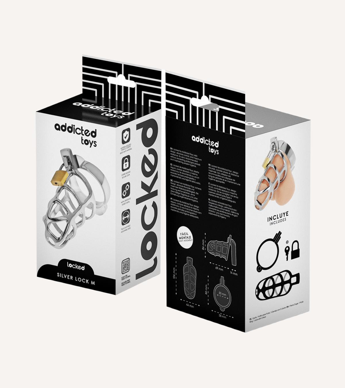 Penisbur Silver Lock i Metall Storlek M