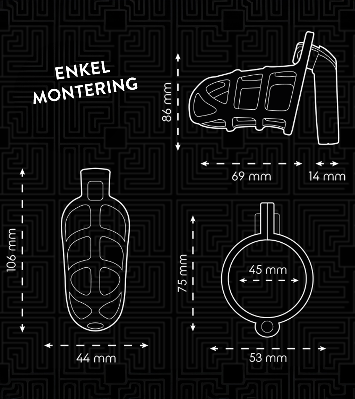 Penisbur Silver Lock i Metall Storlek S