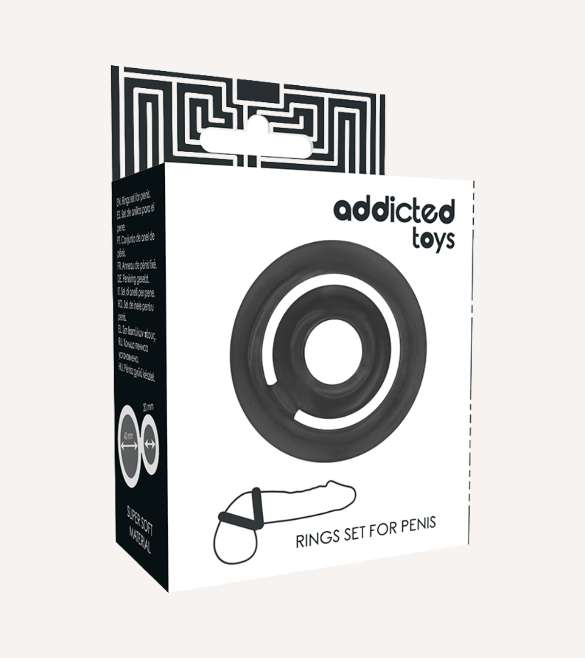 Penisring Potenz i Silikon Svart/Transparent