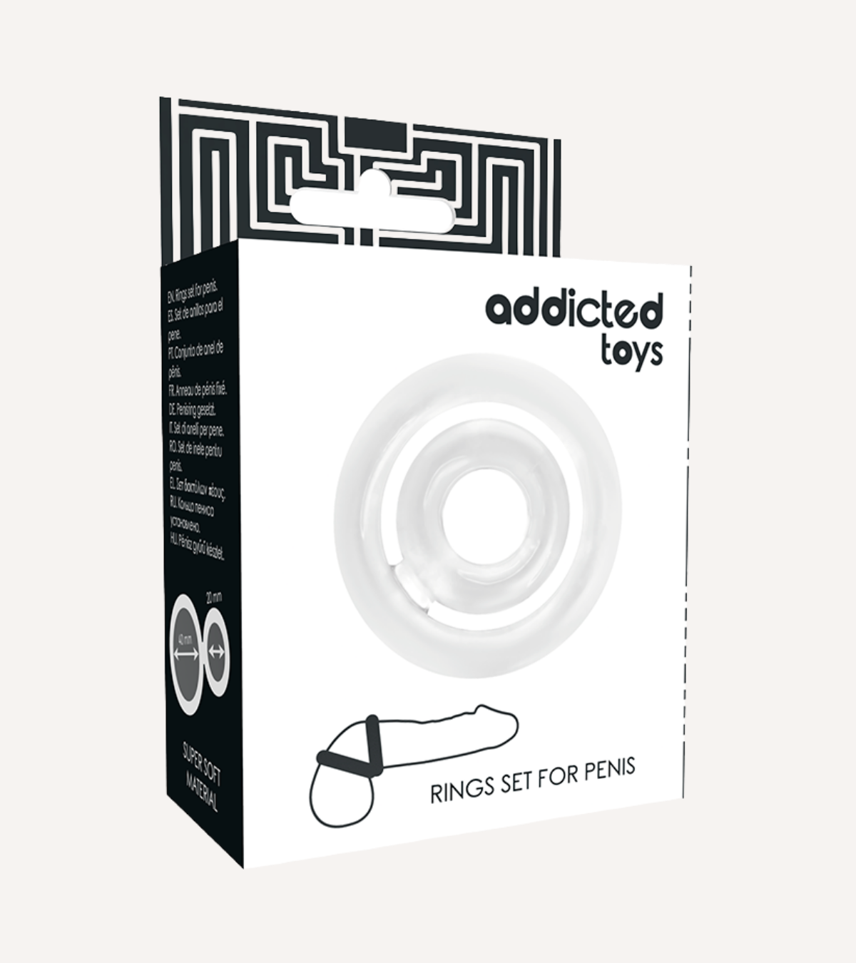 Penisring Potenz i Silikon Svart/Transparent