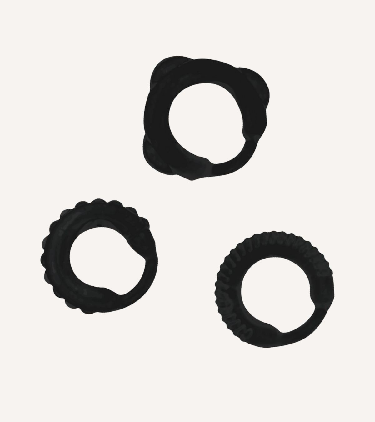 Penisringset i Silikon Svart/Transparent