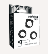 Penisringset i Silikon Svart/Transparent