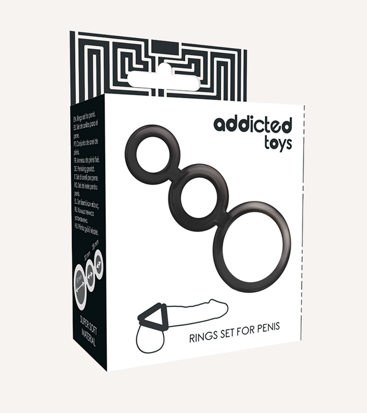 Ringset för Penis i Silikon Svart/Transparent