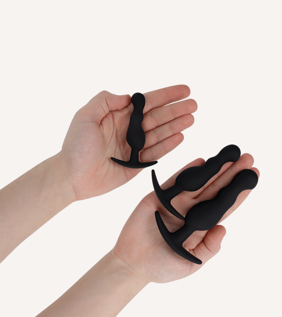 Set med Tre Buttplugs i Silikon