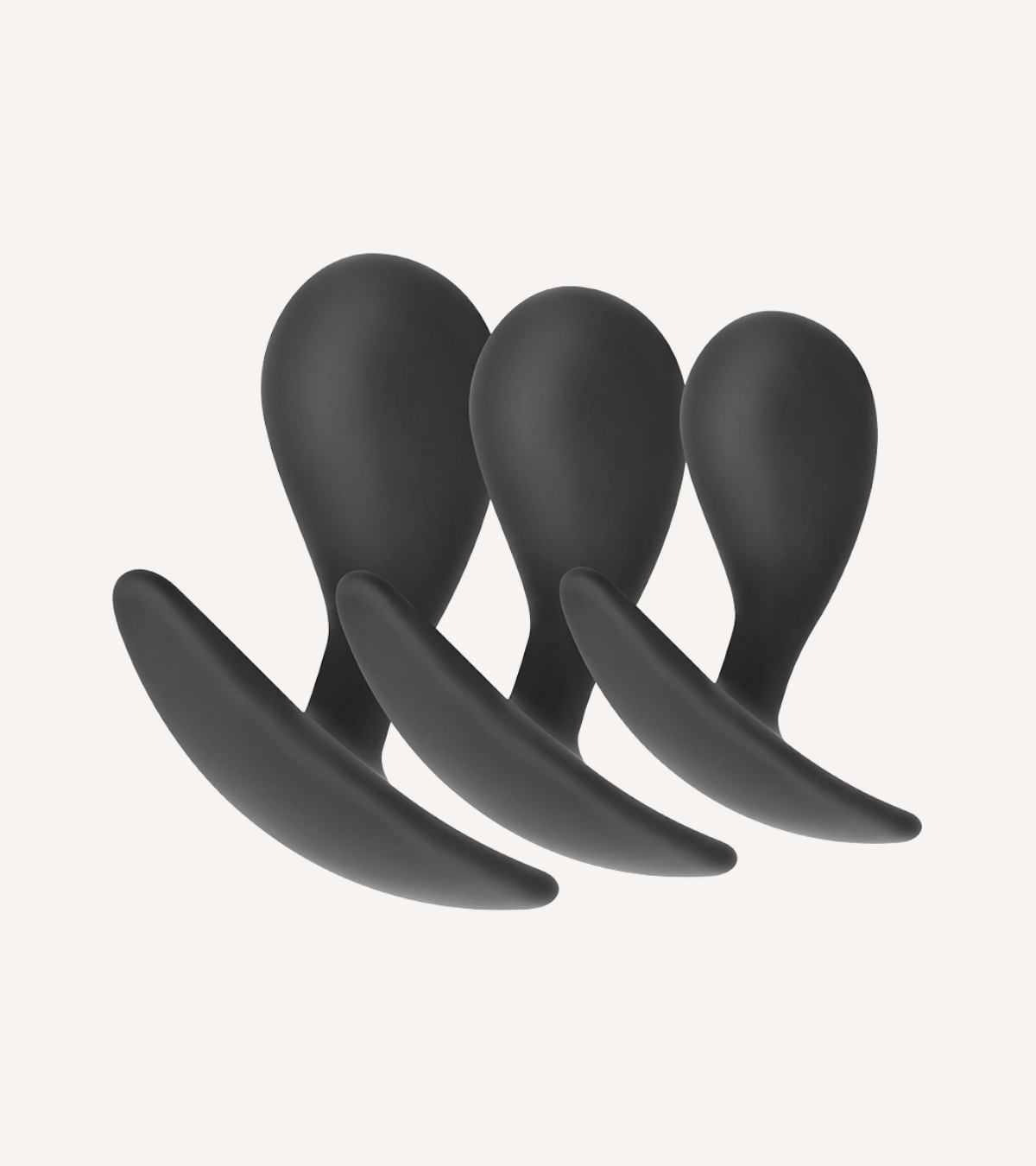 Set med Tre Buttplugs i Silikon
