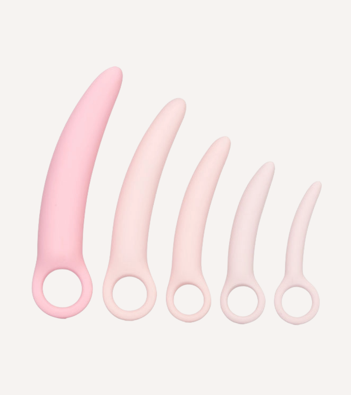 Vaginalt Dilatorset i Silikon 5 delar Rosa