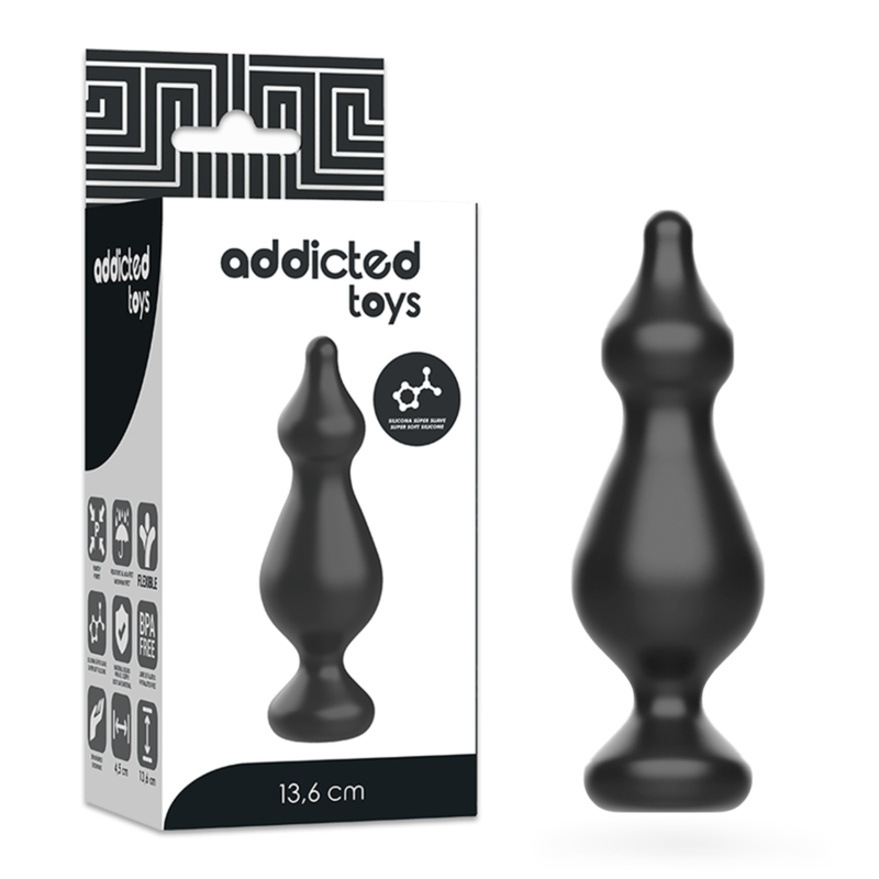 Buttplug 13,6 cm i svart färg från Addicted Toys