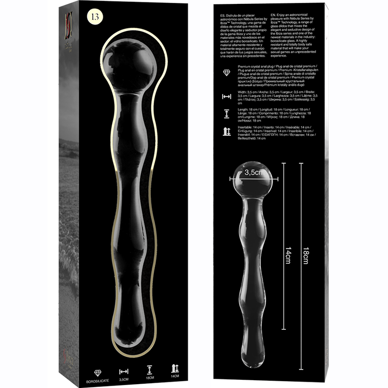Dildo 'No. 13' i Borosilikatglas 18 cm