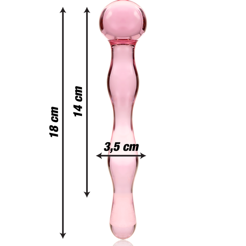 Dildo 'No. 13' i Borosilikatglas 18 cm