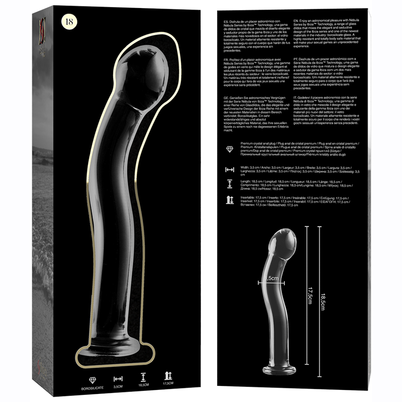 Dildo 'No. 18' i Borosilikatglas 18,5 cm