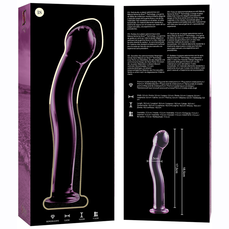 Dildo 'No. 18' i Borosilikatglas 18,5 cm