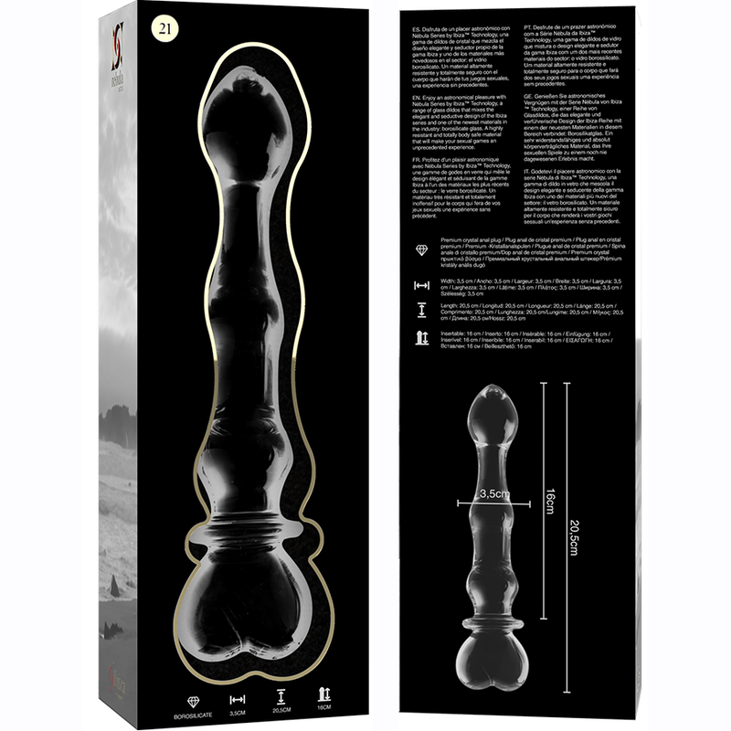 Dildo 'No. 21' i Borosilikatglas 20,5 cm