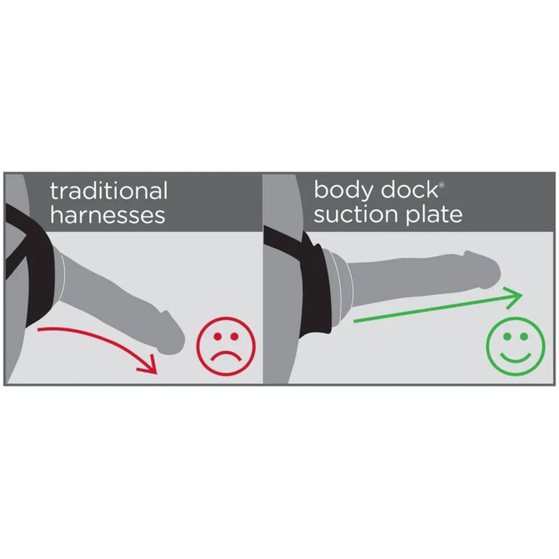 Strap-on Set Body Dock med Lila Dildo 14,6 cm