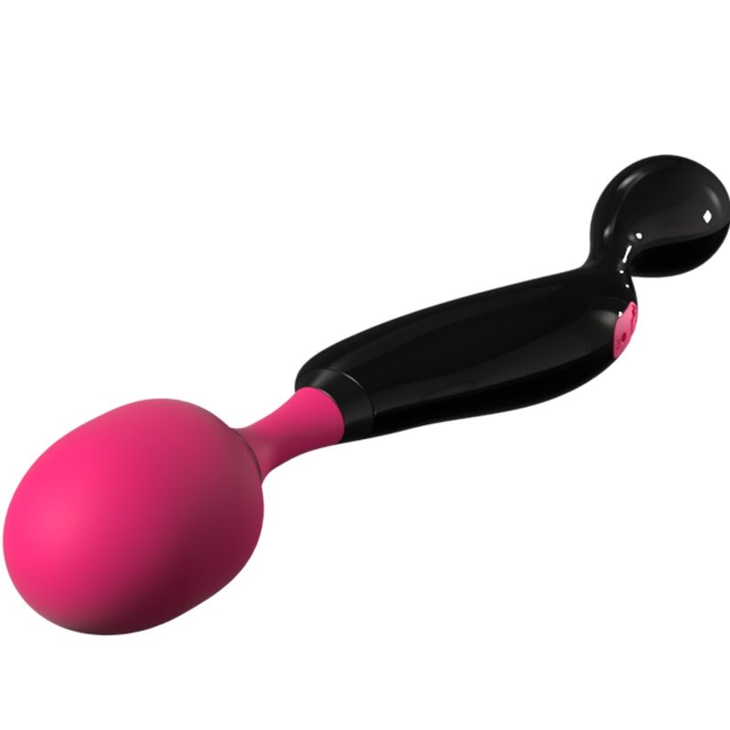 Symphony vibrator wand massager i svart med rundat huvud för kropp och intima zoner