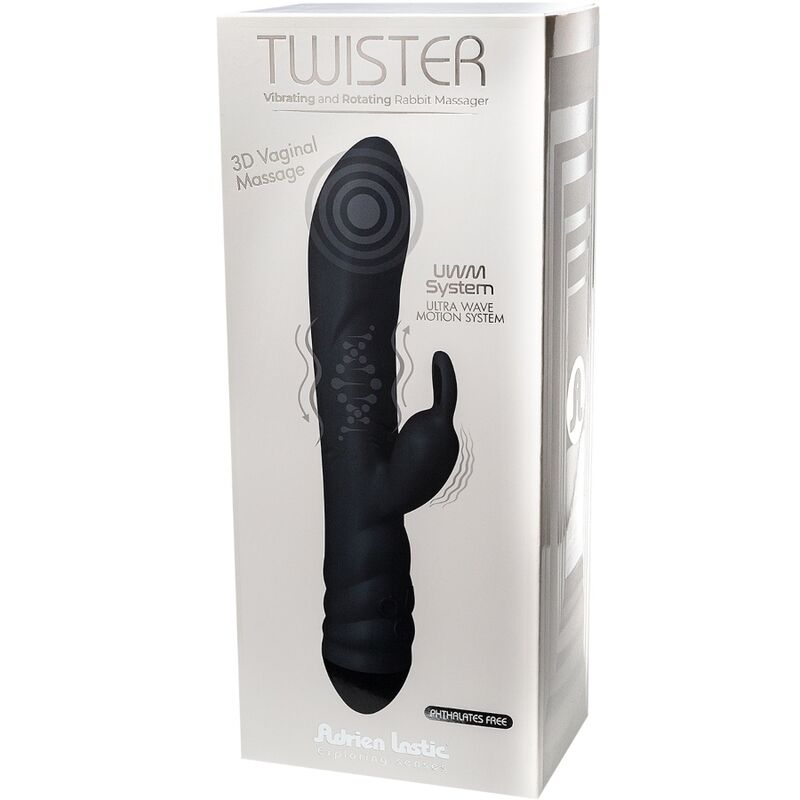 Twister Vibrator och Rotator Rabbit Svart