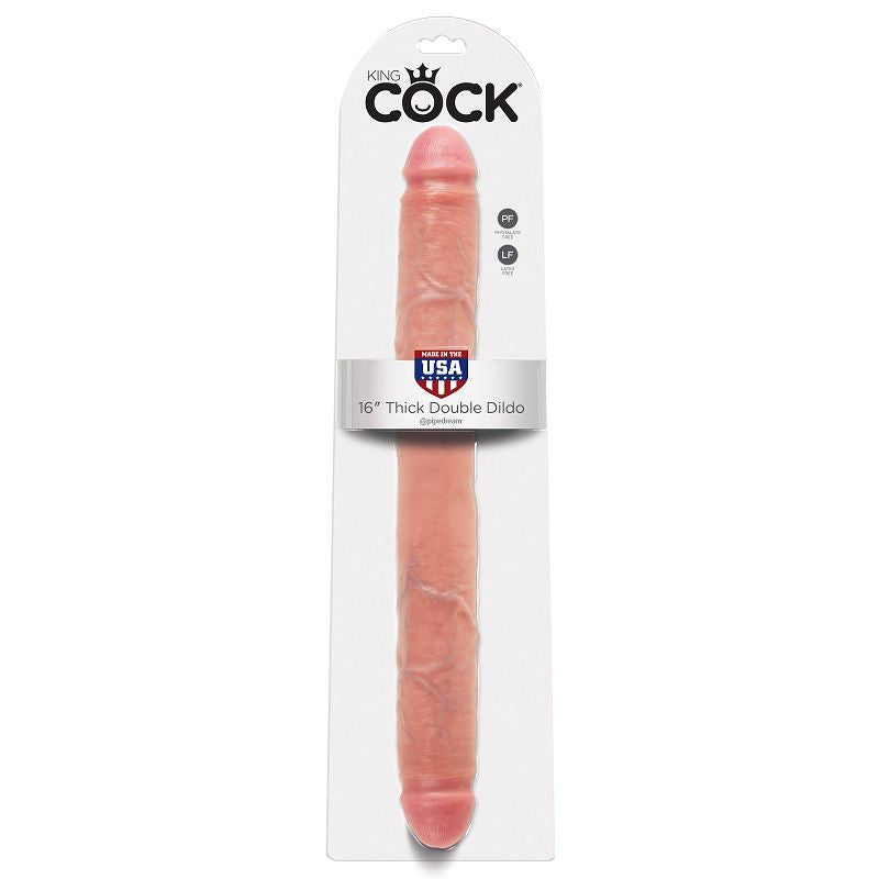 realistisk tjock dubbeldildo i mjukt material, 40,6 cm