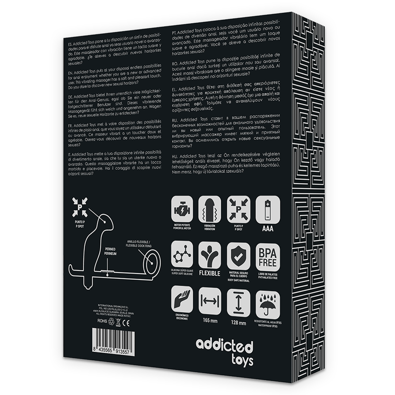 Buttplug med Silikonring 12 cm Svart