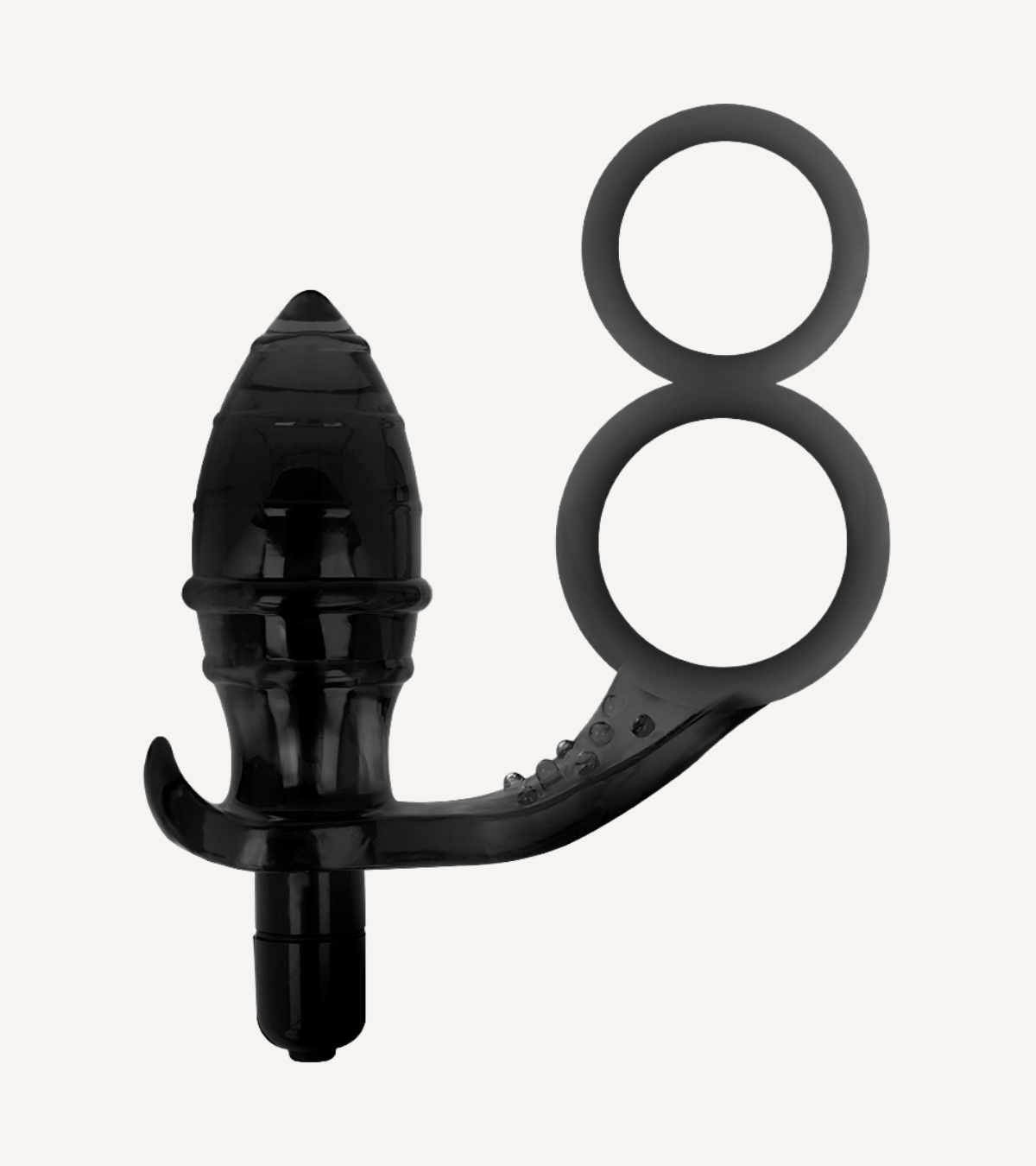 Buttplug Dubbelring Svart