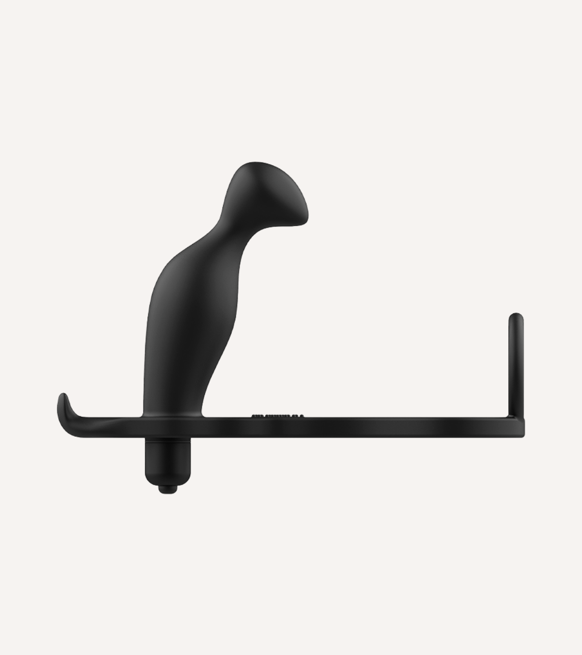 Buttplug med Silikonring 12 cm Svart