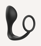 Buttplug med Silikonring Svart