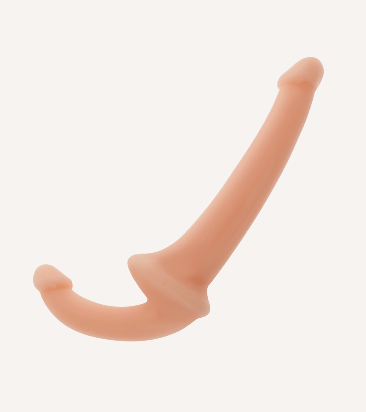 Dubbeländad Strapless Dildo i Silikon - Beige