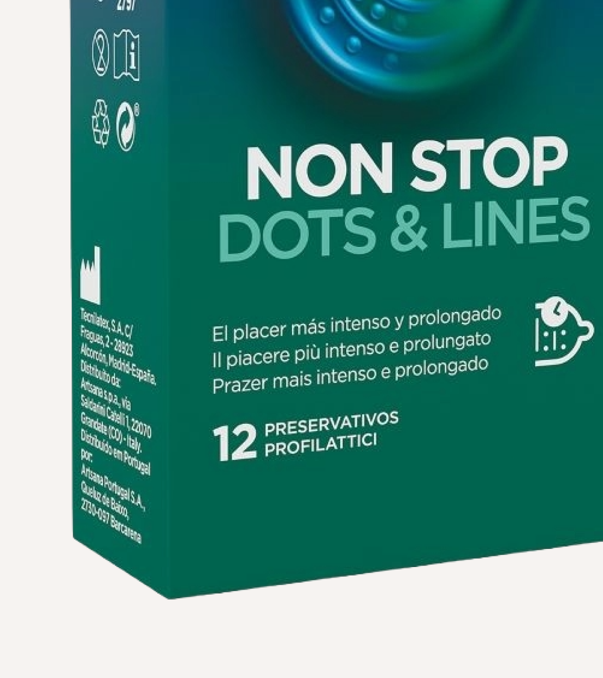 Kondomer 'Non Stop' Ribbstruktur 12-pack