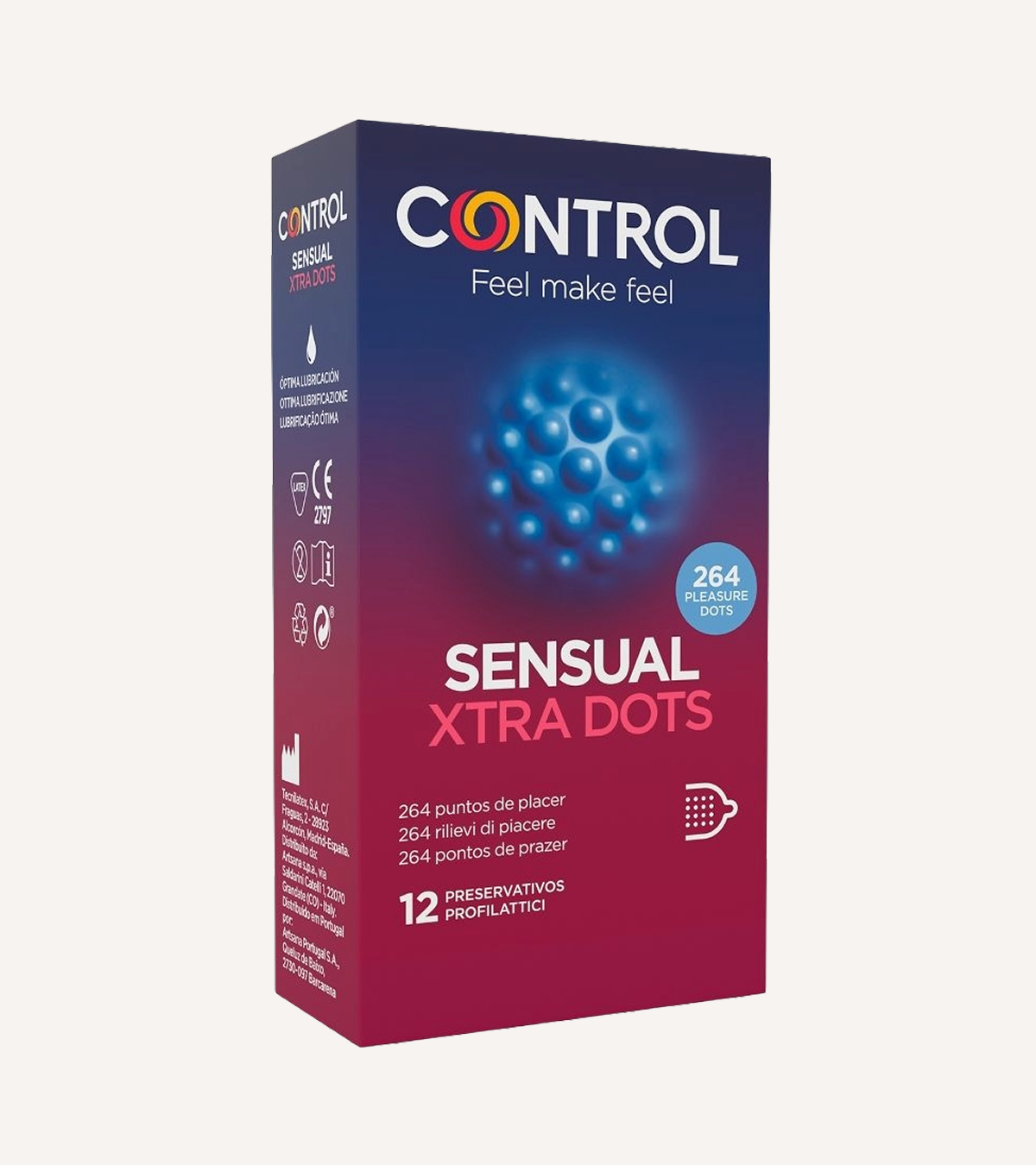 Kondomer 'Xtra Dots' Punktstruktur 12-pack