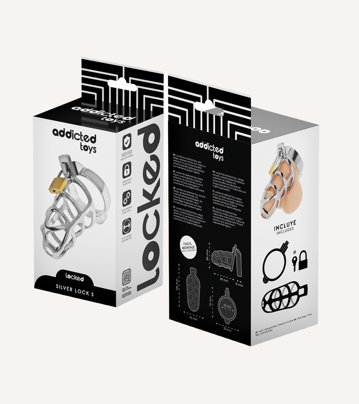 Penisbur Silver Lock i Metall Storlek S