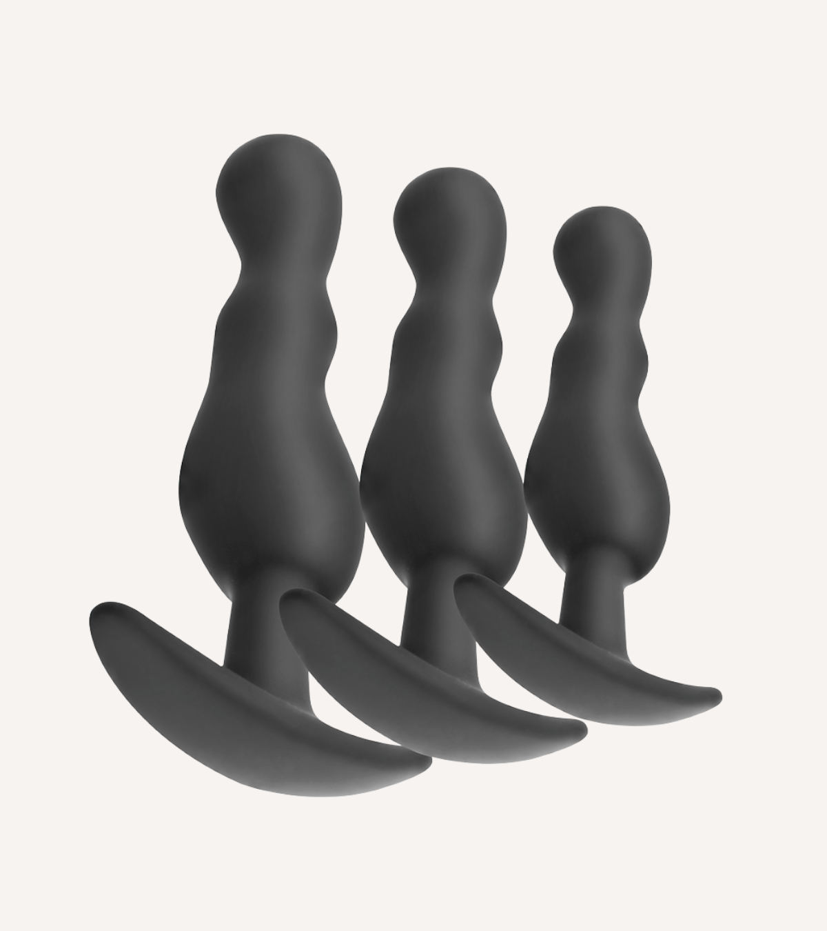 Set med Tre Buttplugs i Silikon