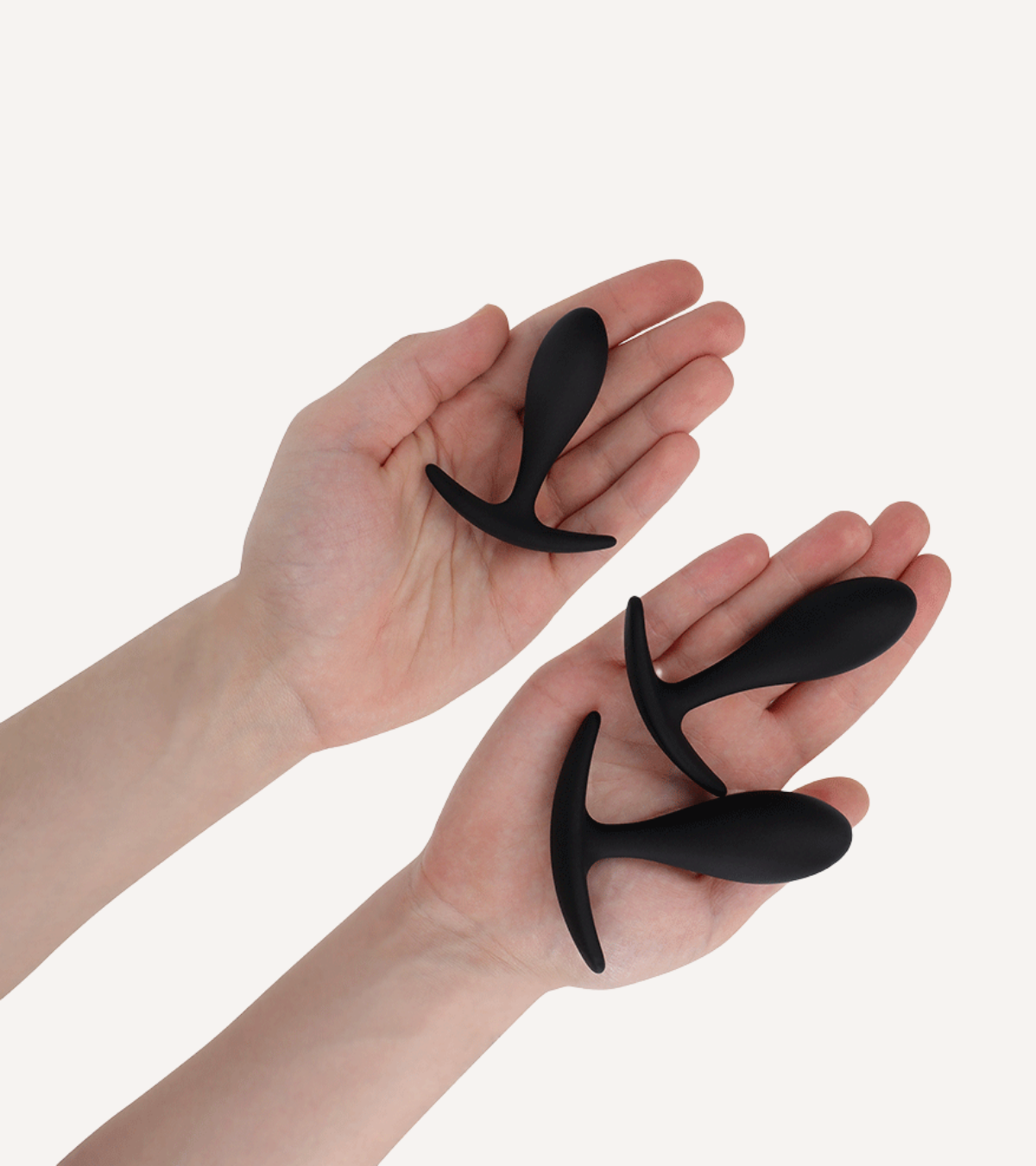 Set med Tre Buttplugs i Silikon