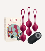 Vibrerande Knipkulor 3 st Cherry + Fjärrkontroll