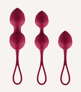 Vibrerande Knipkulor 3 st Cherry + Fjärrkontroll