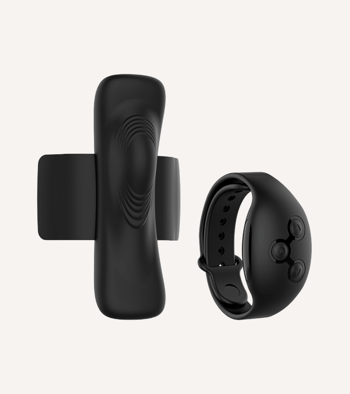 Trosvibrator Svart + Watchme Klocka