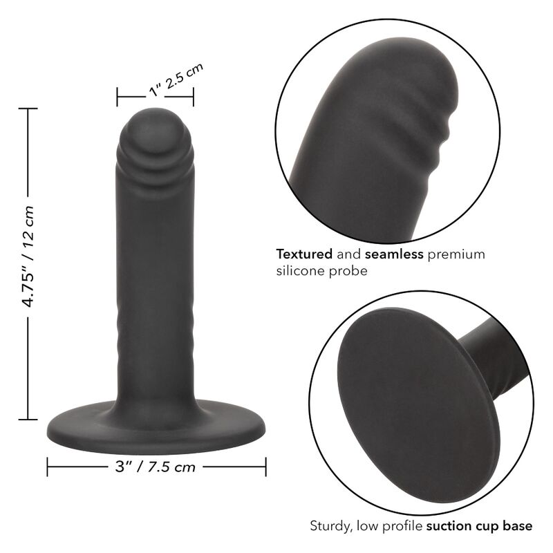 Dildo Ribbad 12 cm Svart