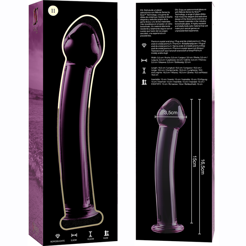 Dildo 'No. 11' i Borosilikatglas 16 cm