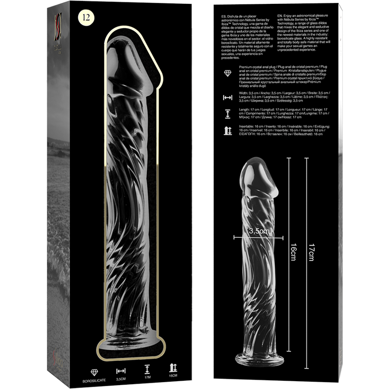 Dildo 'No. 12' i Borosilikatglas 17 cm