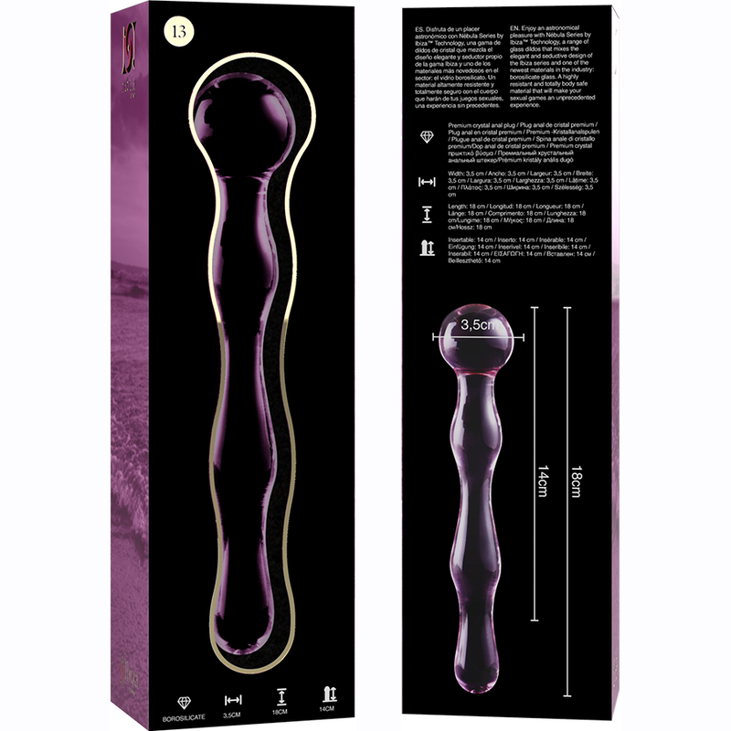 Dildo 'No. 13' i Borosilikatglas 18 cm