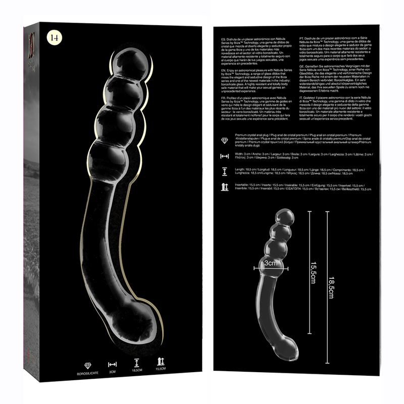 Dildo 'No. 14' i Borosilikatglas 18,5 cm