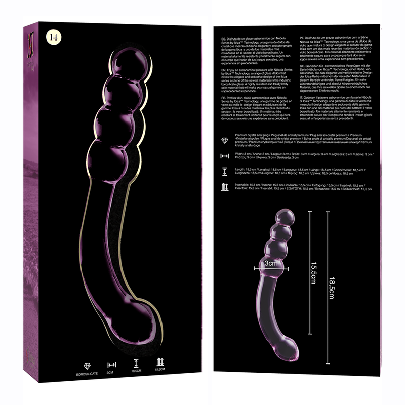 Dildo 'No. 14' i Borosilikatglas 18,5 cm