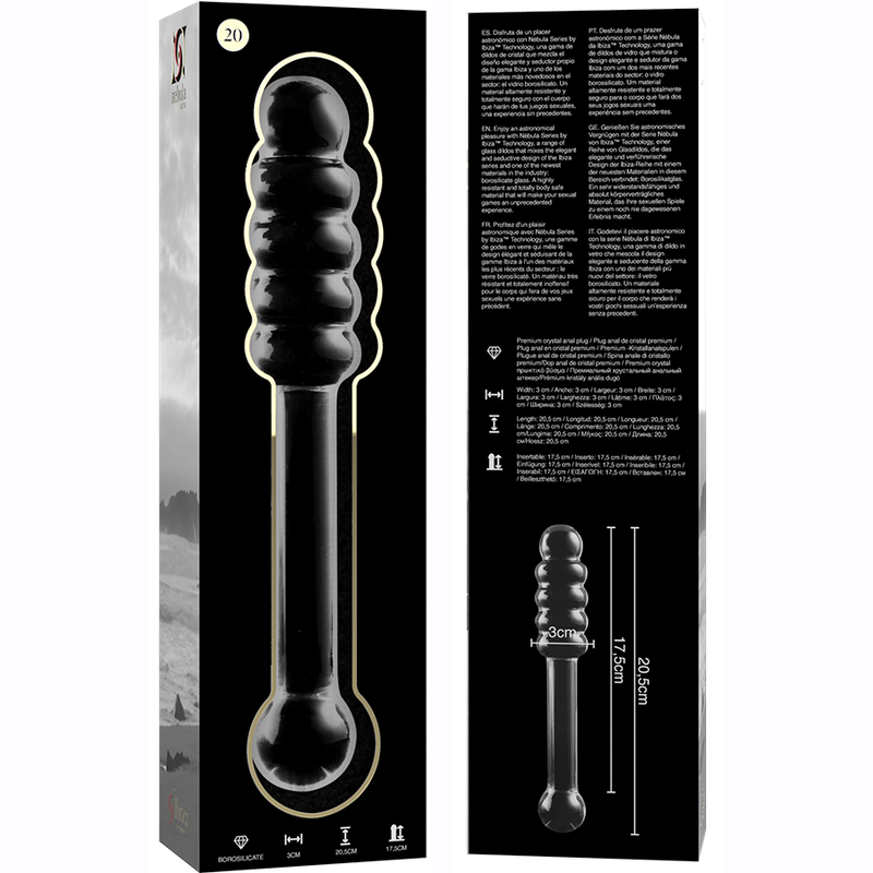 Dildo 'No. 20' i Borosilikatglas 20,5 cm