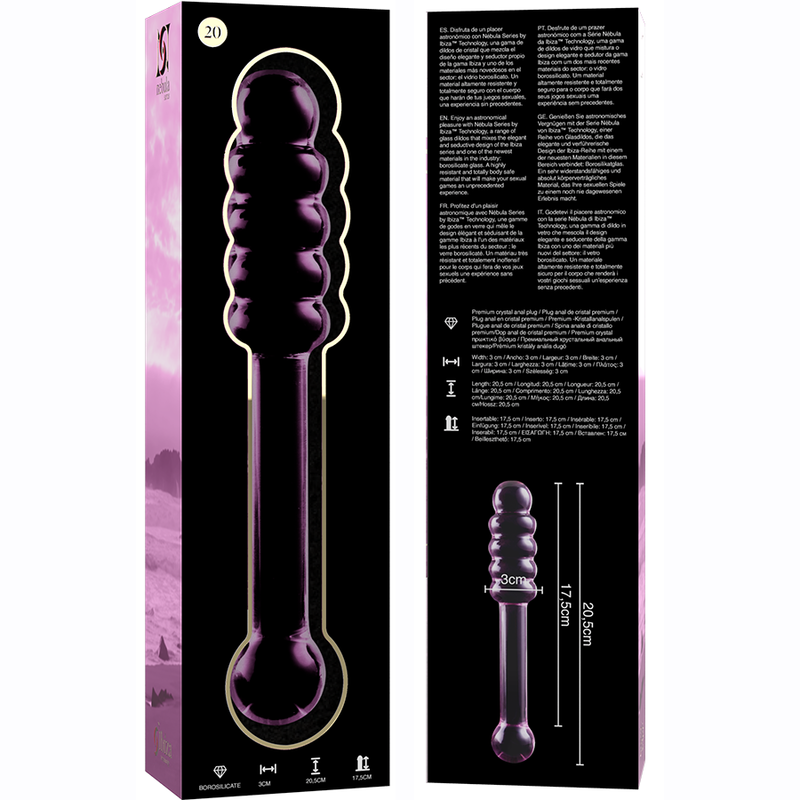 Dildo 'No. 20' i Borosilikatglas 20,5 cm