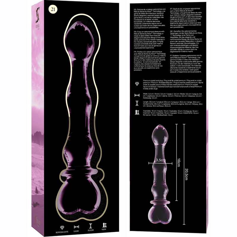Dildo 'No. 21' i Borosilikatglas 20,5 cm