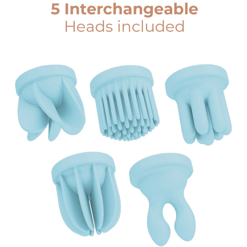 Klitorisstimulator 'Caress' + 4 extra huvuden