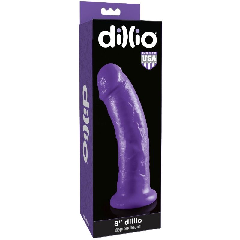 realistisk dildo i lila nyans, 20,3 cm med markerade detaljer